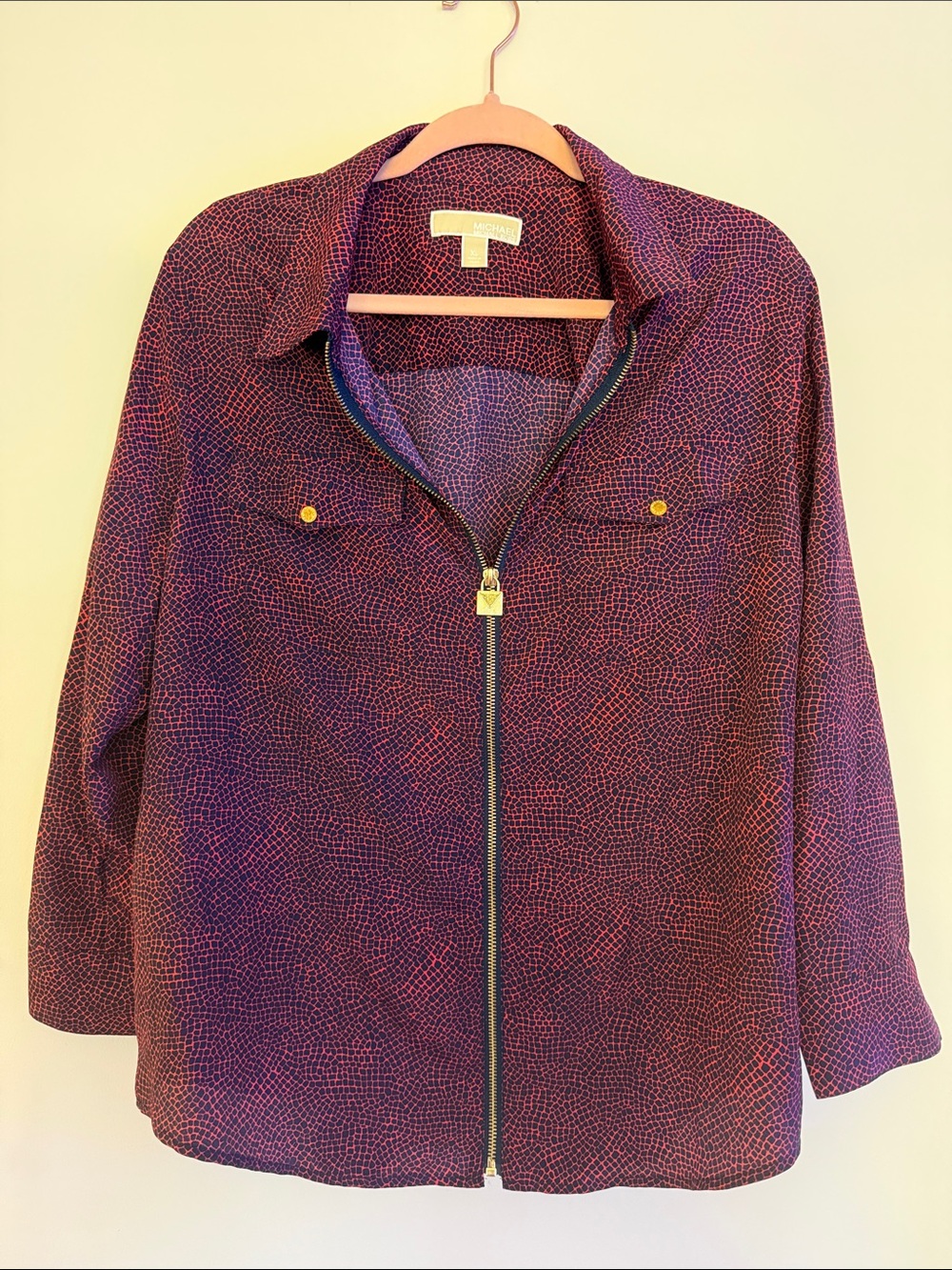 MICHAEL Michael Kors Purple and Pink Zip-Front Utility Jacket